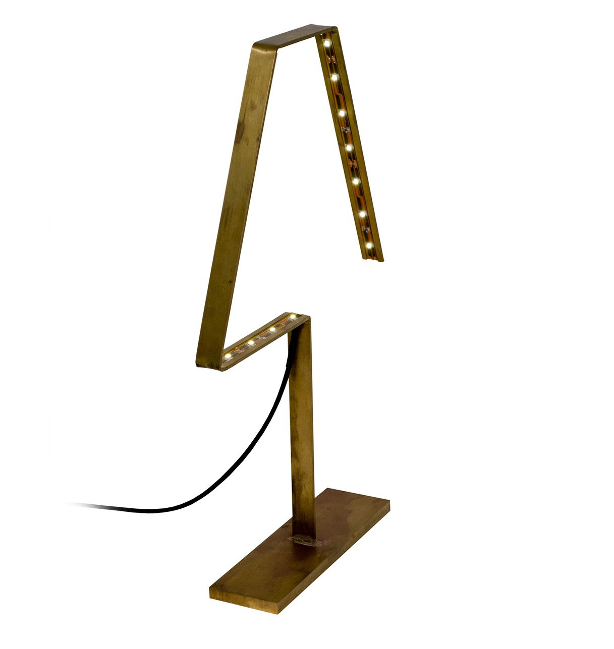 Led Lamp in Oxidized Brass or Copper - Alpha